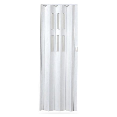 Shrnovací dveře Pioneer glass dub bílý 840mm BAUMAX