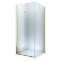 MEXEN/S Lima sprchový kout zalamovací 70x100, sklo transparent, zlatá + vanička 856-070-100-50-0