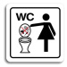 Accept Piktogram "zákaz vhazování předmětů do WC II" (80 × 80 mm) (bílá tabulka - barevný tisk)