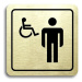 Accept Piktogram "WC muži, invalidé" (80 × 80 mm) (zlatá tabulka - černý tisk)