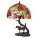 Clayre&Eef Stolní lampa 5LL-6061 styl Tiffany, červená/zelená