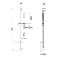 MEXEN/S DF72 posuvný sprchový set, chrom 785724582-00