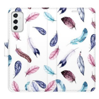 iSaprio flip pouzdro Colorful Feathers pro Samsung Galaxy M52 5G