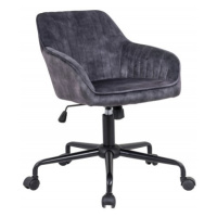 Estila Moderní otočná kancelářská židle Vittel v šedém potahu s kovovými nohami na kolečkách 89c