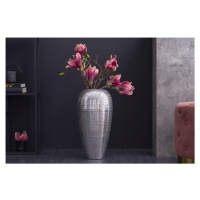 LuxD Designová váza Khalil 50 cm stříbrná