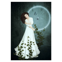 Fotografie The girl and the moon, nizha2, 26.7 × 40 cm