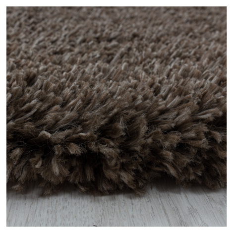 Ayyildiz koberce Kusový koberec Fluffy Shaggy 3500 brown kruh Rozměry koberců: 160x160 (průměr) 