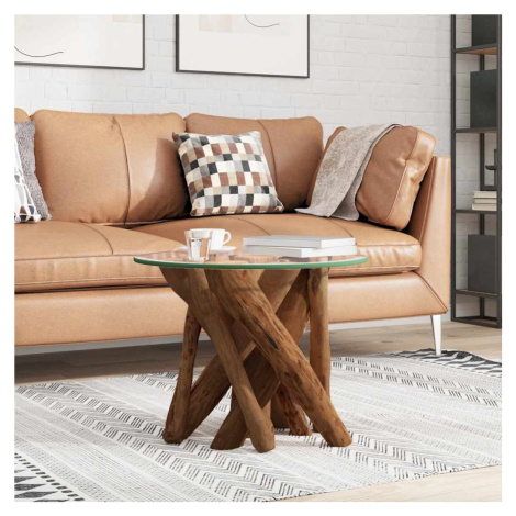 vidaXL Konferenční stolek masivního teak naplavené dřevo 60 cm