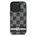 DKNY PU Leather Checkered Pattern and Stripe Zadní Kryt pro iPhone 16 Pro Black