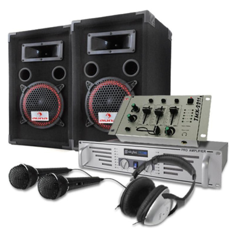 Electronic-Star DJ set 1000W repro, zesilovač, mixpult, sluchátka, mikrofony