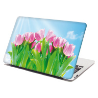 Sablio Samolepka na notebook Růžové tulipány - 38x26 cm