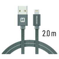 Datový kabel Swissten Textile USB Lightning 2 M, grey
