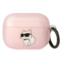 Pouzdro Karl Lagerfeld Airpods Pro cover pink Ikonik Choupette (KLAPHNCHTCP)