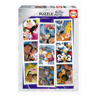 Puzzle Disney 100 Collage Educa 1000 dílků a Fix lepidlo
