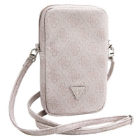 Guess PU 4G Triangle Logo Wallet Phone Bag Zipper růžový