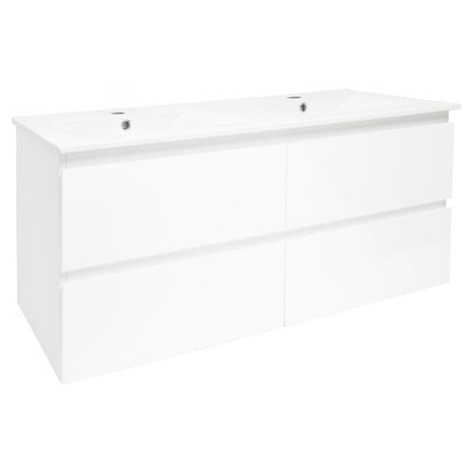 Koupelnová skříňka s umyvadlem SAT B-Way 119x50x45 cm bílá lesk BWAY2120WU4BI