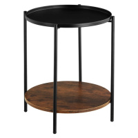 tectake 404259 odkládací stolek sunderland 45,5x54,5cm - Industriální dřevo tmavé, rustikální - 