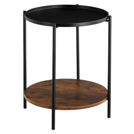 tectake 404259 odkládací stolek sunderland 45,5x54,5cm - Industriální dřevo tmavé, rustikální - 