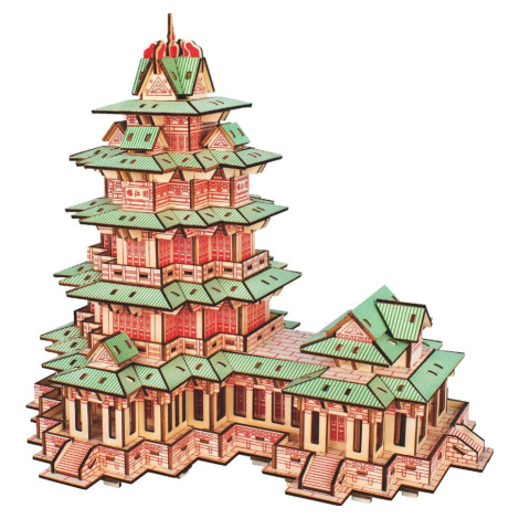 Woodcraft construction kit Dřevěné 3D puzzle Woodcraft YueJiang Tower červená