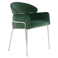 Židle s područkami Zelená/barvy Stříbra