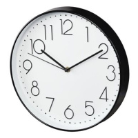 HAMA Elegance nástěnné hodiny, průměr 30 cm, tichý chod, bílé/černé