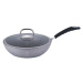 BERLINGERHAUS Wok s mramorovým povrchem s poklicí 28 cm Gray Stone Touch Line BH-1160