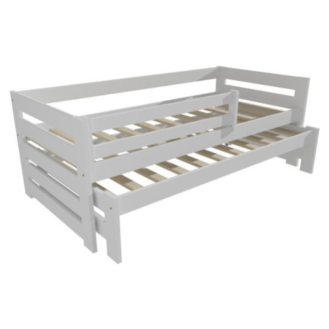 Bílá postel s výsuvnou přistýlkou DPV007-90 FOR LIVING