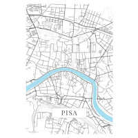 Mapa Pisa white, (26.7 x 40 cm)