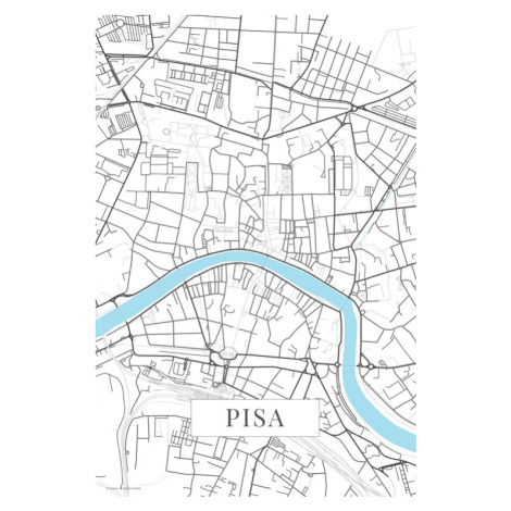 Mapa Pisa white, 26.7 × 40 cm