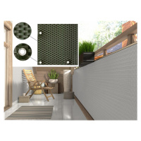 Balkonová ratanová zástěna s očky MALMO, zelená, výška 90 cm šířka různé rozměry 1300 g/m2 MyBes