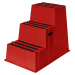 Twinco Plastové schůdky s nekluznými stupni, nosnost 150 kg, 3 stupně, červená, od 2 ks