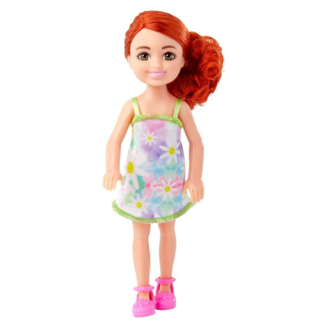 Barbie chelsea panenka v kopretinových šatech, mattel hny56