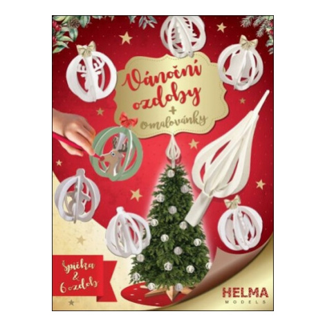 3D Omalovánky Vánoční set Špička a 6 ozdob HELMA MODELS