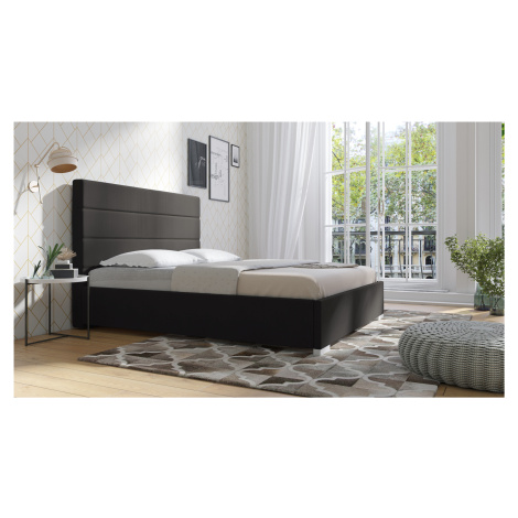 Eka Čalouněná postel Coral 90x200 cm Barva látky: Světle šedá (15), Úložný prostor: S kovovým rá