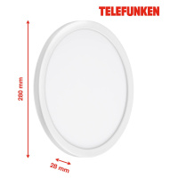 Telefunken LED venkovní nástěnné Nizza, Ø 28cm, bílá 4 000K