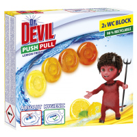 Dr. DEVIL PUSH PULL bezkošíkové hygienické wc bloky Lemon Fresh 2x20g