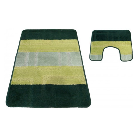 Dvoudílná sada protiskluzových koberečků zelené barvy 50 cm x 80 cm + 40 cm x 50 cm