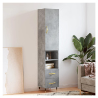 vidaXL Skříň highboard betonově šedá 34,5x34x180 cm kompozitní dřevo