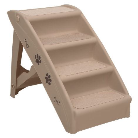 vidaXL Skládací schůdky pro psy hnědé 62 x 40 x 49,5 cm