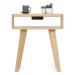Benlemi Zaoblený noční stolek ze dřeva LUNA FLO bílý Zvolte kvalitu dřeva: 1. Dubový masiv třídy