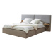 Světle šedá čalouněná dvoulůžková postel s úložným prostorem s roštem 160x200 cm Blandine – Bobo