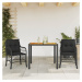 vidaXL 3dílný bistro set s poduškami černý polyratan