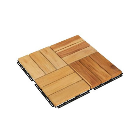 SHUMEE Terasové dlaždice 30 × 30 cm, 20 ks, masivní akáciové dřevo