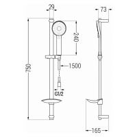 MEXEN/S DB40 posuvný sprchový set, chrom 785404584-00