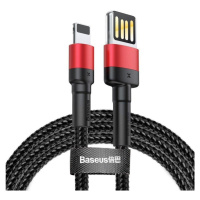 Kabel Lightning USB (oboustranný) Baseus Cafule 2,4A 1m (černý/červený)