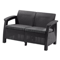 KETER Lavice zahradní CORFU LOVE SEAT, grafit 128cm