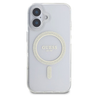 Zadní kryt Guess IML Glitter Ring MagSafe pro Apple iPhone 16 Plus, transparentní