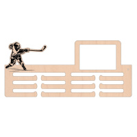 Dřevěný věšák na medaile - Hokej Přidat text
