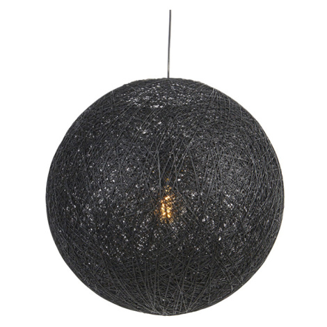 Venkovská závěsná lampa černá 60 cm - Corda QAZQA