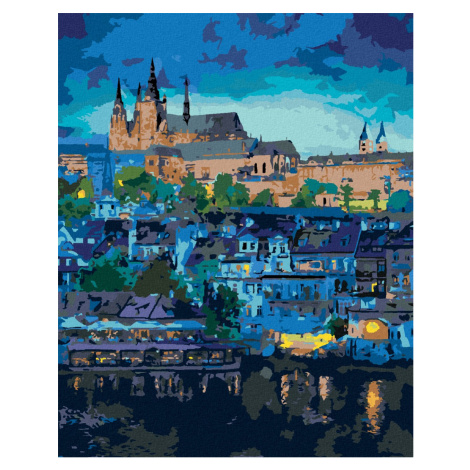 Malování podle čísel - TEMNÁ PRAHA Rozměr: 80x100 cm, Rámování: bez rámu a bez vypnutí plátna